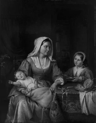 Mother and Two Children with Still Life — Adriaan de Lelie
