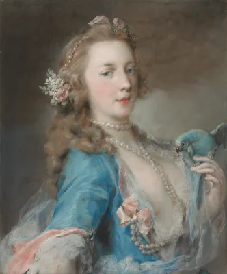 A Young Lady with a Parrot — Rosalba Carriera