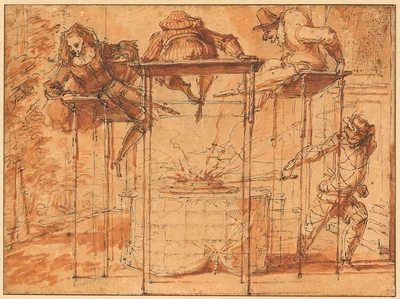 Harlequin Espirit Follet: The Comedian's Repast — Claude Gillot