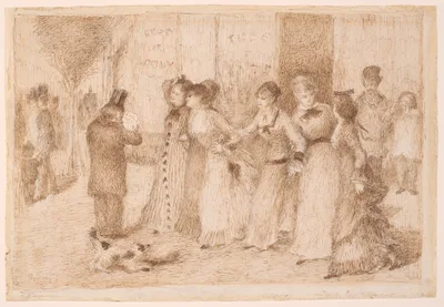 Workers' Daughters on the Outer Boulevard (Illustration for Émile Zola's "L'Assommoir") — Pierre-Auguste Renoir