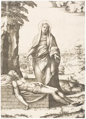 The Pietà — Marcantonio Raimondi