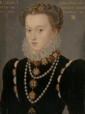 Portrait of Elizabeth of Austria, Wife of King Charles IX of France — Follower of François Clouet