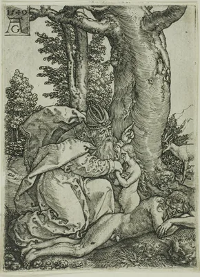 The Creation of Eve, plate one from Adam and Eve — Heinrich Aldegrever