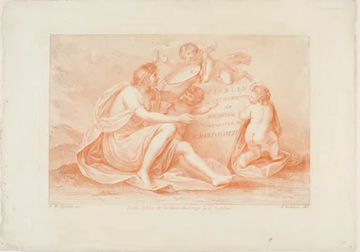 Frontispiece from Cipriani's "Rudiments of Drawing" — Francesco Bartolozzi