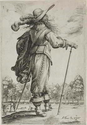 Man with a Cane, seen from behind, from The Garden of French Nobility — Abraham Bosse