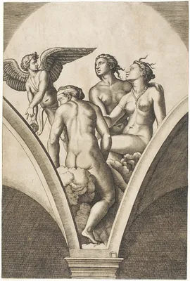 Cupid and the Three Graces — Marcantonio Raimondi
