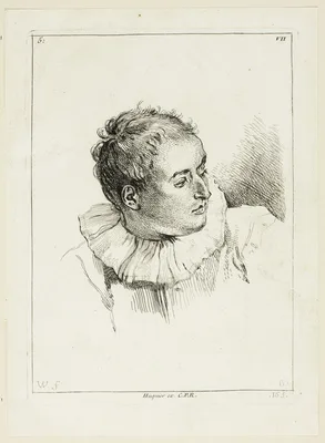 Man's Head (turned to left) — Anne Claude Philippe, Comte de Caylus