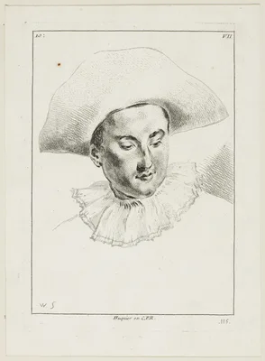Man's Head (with hat and ruff) — Anne Claude Philippe, Comte de Caylus