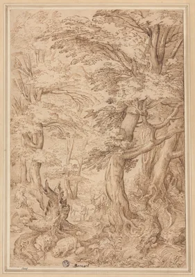 Forest Landscape with Wild Animals — Pieter Bruegel the Elder