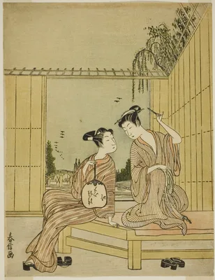 Young Couple Enjoying the Cool of Evening — Shiba Kōkan