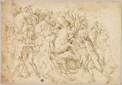 Battle between Cavalry and Foot Soldiers — Girolamo Genga