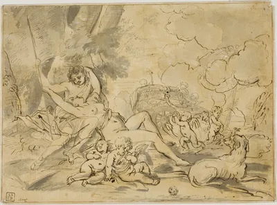 Figures, Chariot and Dog — Niccolo Pussino