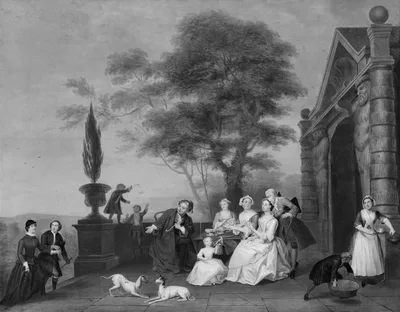 Family Group on a Terrace — John Theodore Heins