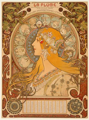 Zodiaque ("La Plume") — Alphonse Mucha