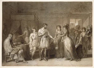 Bayard Refusing the Presents of His Hostess, in Brescia — Anne-Louis Girodet