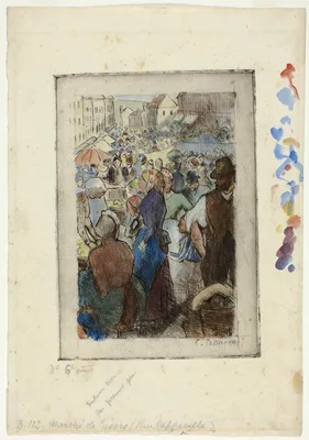 The Market at Gisors; Rue Cappeville — Camille Pissarro