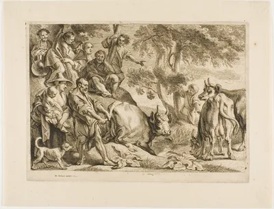 The Master Pulls the Cow Out of the Ditch by its Tail — Jacob Jordaens