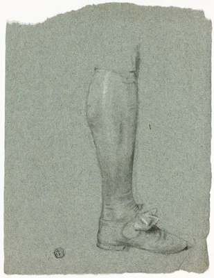 Leg of Standing Figure (recto); Sketch of Shoes (verso) — John Downman