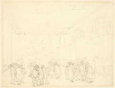 Study for Excise Office, Broad Street, from Microcosm of London — Augustus Charles Pugin
