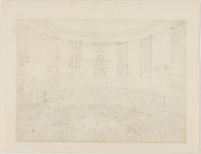 Study for Royal Cock Pit, from Microcosm of London — Augustus Charles Pugin