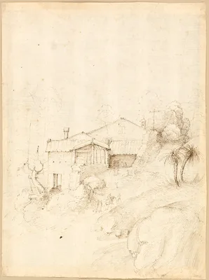 Monastery on the Slope of a Rocky Hill — Fra Bartolomeo