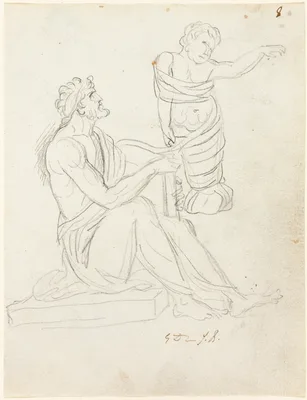 Seated Man and Swaddled Baby — Jacques-Louis David