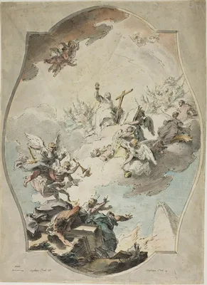 Faith Overcoming Heresy (recto); Tracing after Faith Overcoming Heresy (verso) — Pietro Antonio Novelli