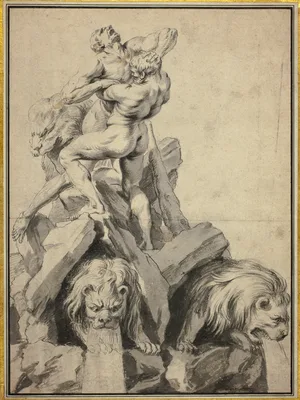 Hercules and Antaeus Design for a Fountain — Martin Desjardins