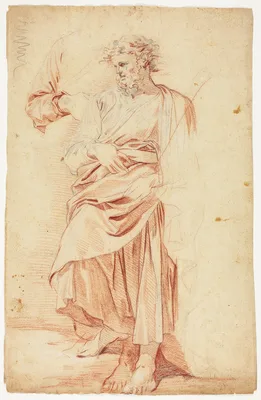 Study for a Robed Male Saint — Nicolas Mignard