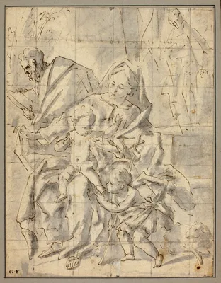 Holy Family with Infant Saint John the Baptist — Gaspare Diziani