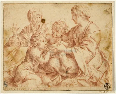 Madonna and Child with Saints Elizabeth and John the Baptist — Annibale Carracci