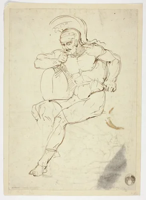 Seated Warrior (recto); Striding Warrior (verso) — Henry Fuseli