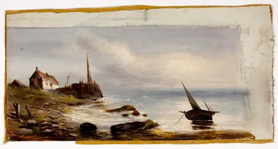 Cottage on the Shore — Unknown artist