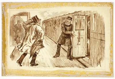 Man Catching Train — Charles Keene