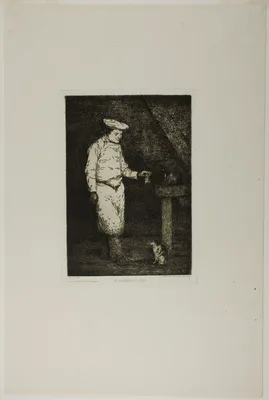 The Cat's Lunch — Augustin Théodule Ribot