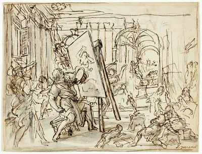 Earthquake in an Artist's Studio — Pietro da Cortona