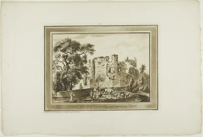 St Quintin's Castle near Cowbridge in Glamorgan Shire, plate three from Twelve Views in South Wales — Paul Sandby