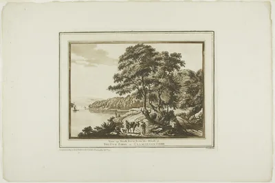 View Up Neath River from the House at Briton Ferry in Glamorgan Shire, plate five from Twelve Views in South Wales — Paul Sandby