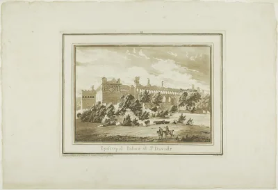 Episcopal Palace at St. Davids, plate twelve from Twelve Views in South Wales — Paul Sandby