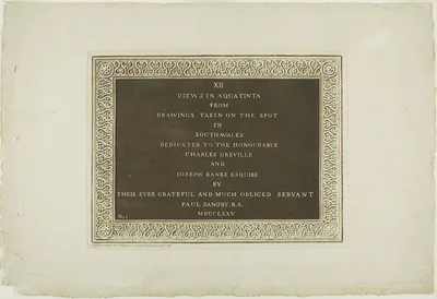 Title Plate, from Twelve Views in South Wales — Paul Sandby