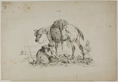 Woman Beside Horse — Victor Adam