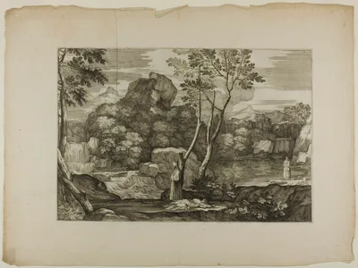 Landscape with a Dead Man and Two Priests — Sébastien Bourdon