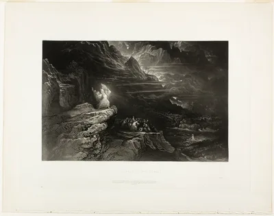 Moses Breaketh The Tables, from Illustrations of the Bible — John Martin