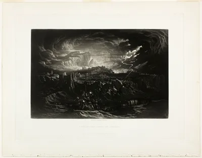 Fall of the Walls of Jericho, from Illustrations of the Bible — John Martin