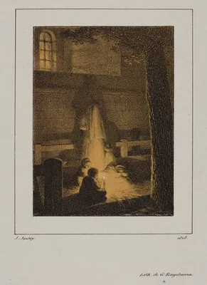 Group of Children Around a Candle — Jean-Baptiste Isabey