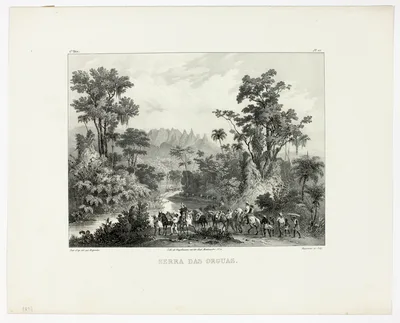 Serra das Orguas, plate 15 from Landscapes, volume 1 of Voyage pittoresque dans le Brésil — Johann Moritz Rugendas