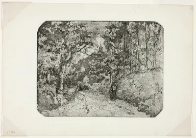 Wooded Lane at Pontoise — Camille Pissarro