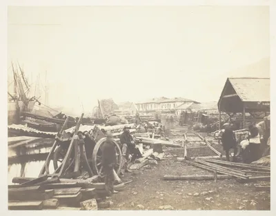Landing Place, Railway Stores, Balaklava — Roger Fenton