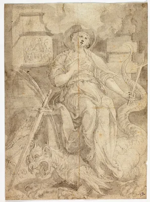 Study for Saint Margaret — Maerten de Vos