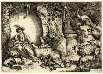 Circe with Companions of Ulysses Changed into Animals — Giovanni Benedetto Castiglione